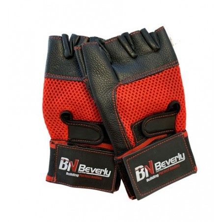 Guantes de entrenamiento rojo muñequera Beverly Nutrition