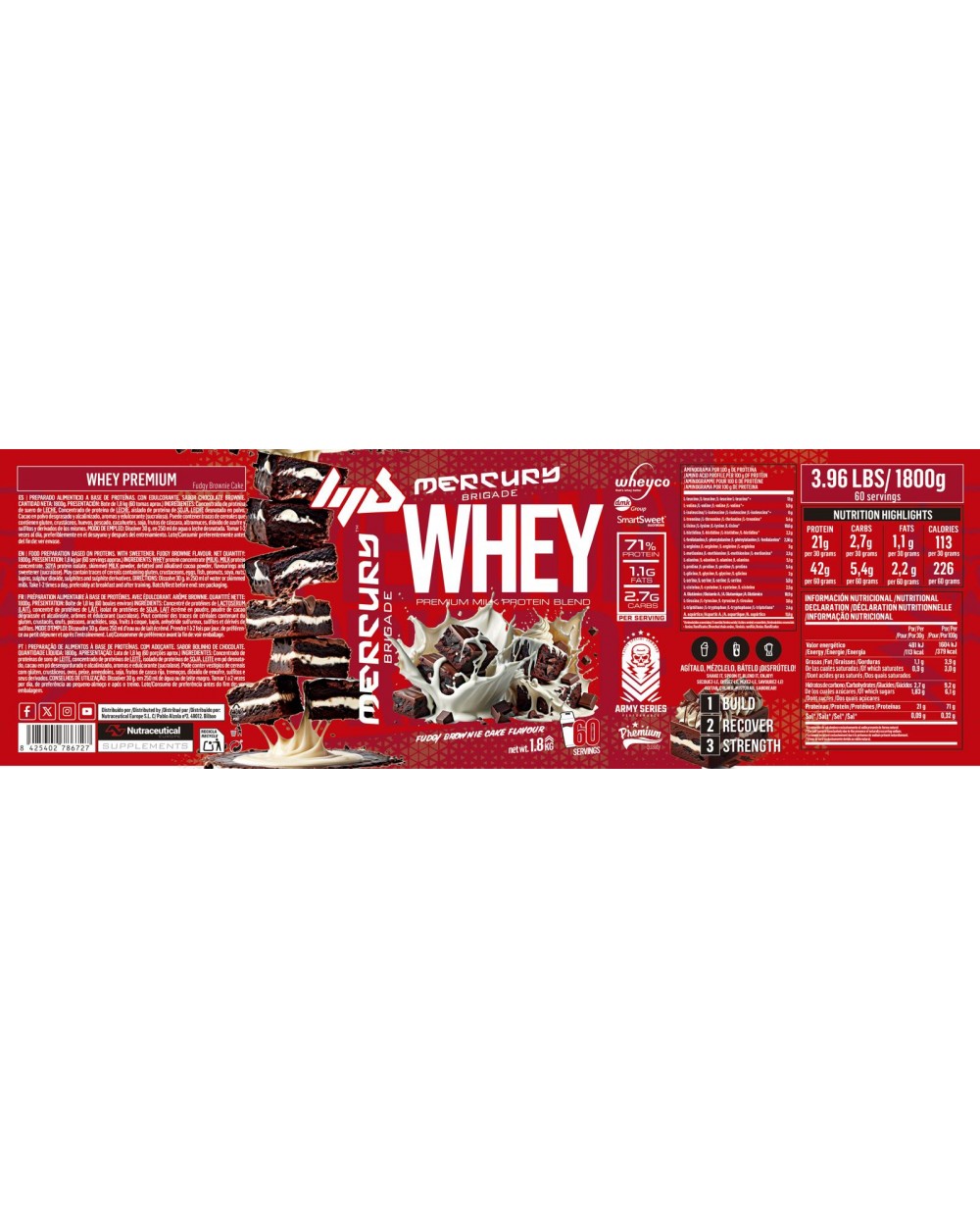 Whey Protein 1,8kg Mercury Brigade + Camiseta MrNutrition Regalo