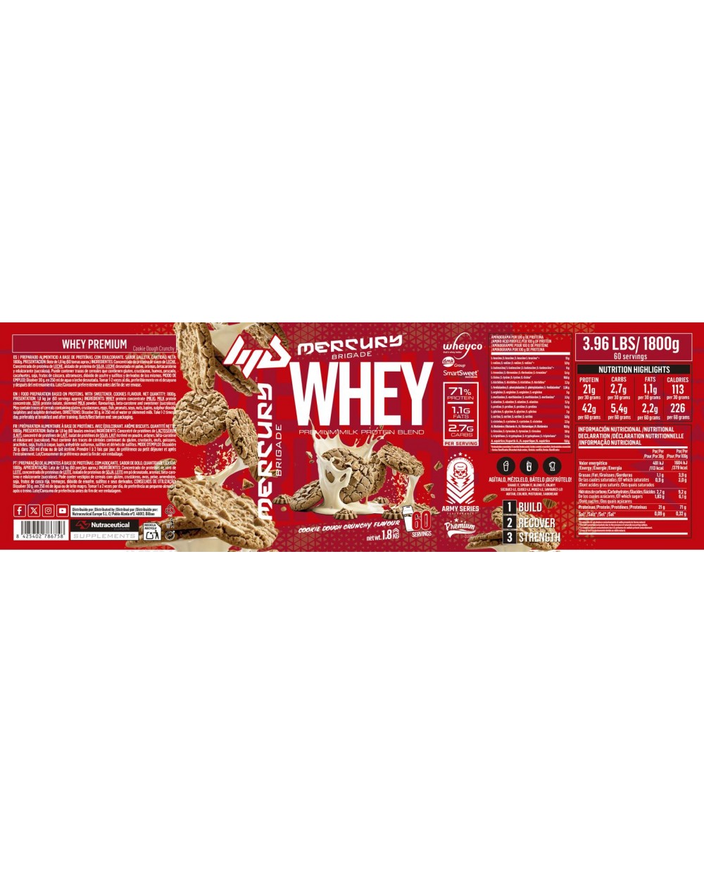 Whey Protein 1,8kg Mercury Brigade + Camiseta MrNutrition Regalo