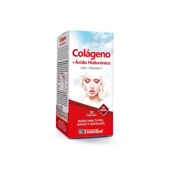 Colágeno y ácido hialurónico 30 caps Zentrum Ynsadiet