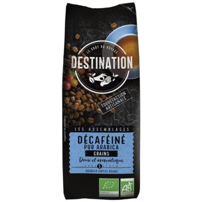 Cafe en grano descafeinado 100% arabica Bio 250gr Destination
