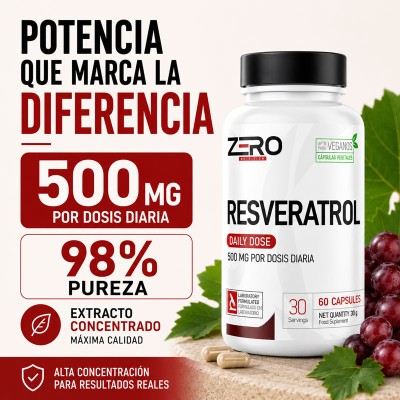 Resveratrol 500mg 60caps Zero Nutrition