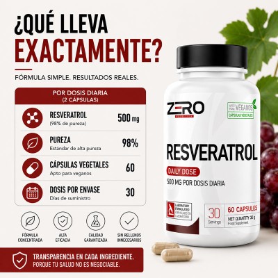 Resveratrol 500mg 60caps Zero Nutrition