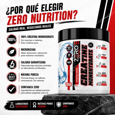 Creatina Monohidrato Pura Standard 300gr Zero Nutrition