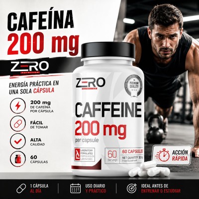Cafeína 200 mg 60cap Zero Nutrition
