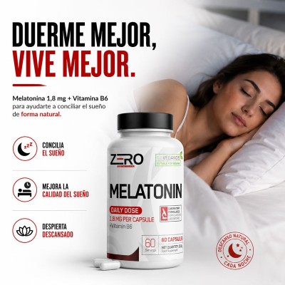 Melatonina 1,8 mg + Vitamina B6 60 Cápsulas Zero Nutrition