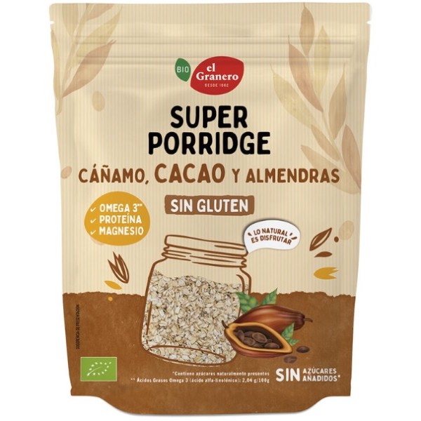 Super Porridge sin gluten cacao Bio 350gr El Granero