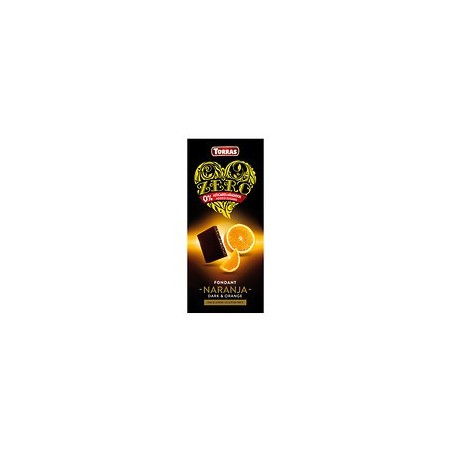 Tableta chocolate negro con naranja zero 125g Torras