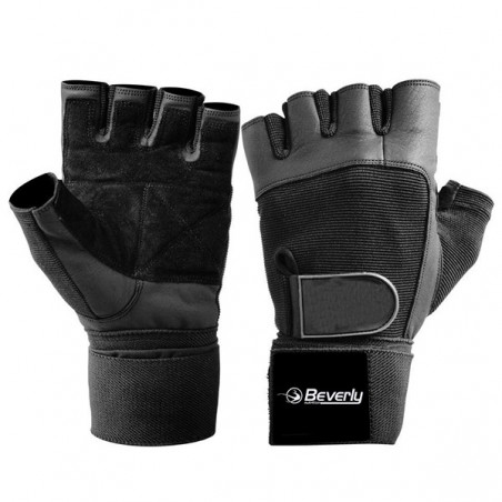 Guantes de entrenamiento negro muñequera Beverly Nutrition
